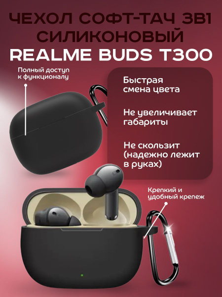 КМ Чехол софт-тач силиконовый для Realme Buds T300 купить на OZON по ...