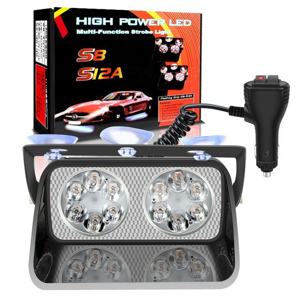 Стробоскоп для авто, стробоскоп под лобовое стекло 12-24V 12LED Желтый ...