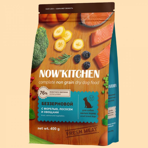 NOW'KITCHEN Fresh беззерновой корм для взрослых собак малых пород со ...