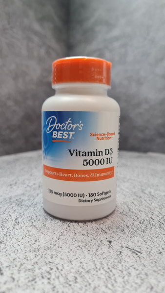 Doctor's Best Vitamin D3 125 mcg 180 softgels, Доктор Бэст витамин D3 ...