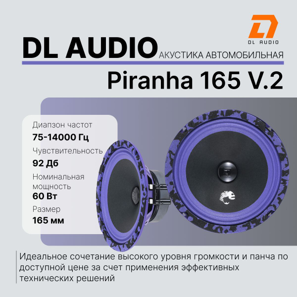 Колонки Dl Audio Piranha 165 (громкая,эстрадная) автомобильные 16,5см ...