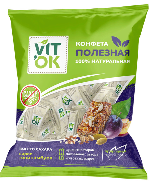 Конфеты VITok неглазированные с топинамбуром 120г купить на OZON по ...