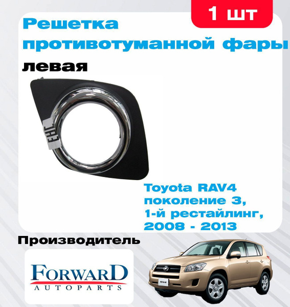 Решетка противотуманной фары левая Тойота Рав 4 (2008-2013)купить c ...