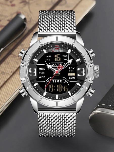 Часы наручные мужские электронные классические Naviforce с секундомером ...