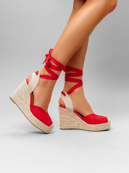 Босоножки Женский Obba Танкетка Текстиль, размер 38 Закрытый нос ...