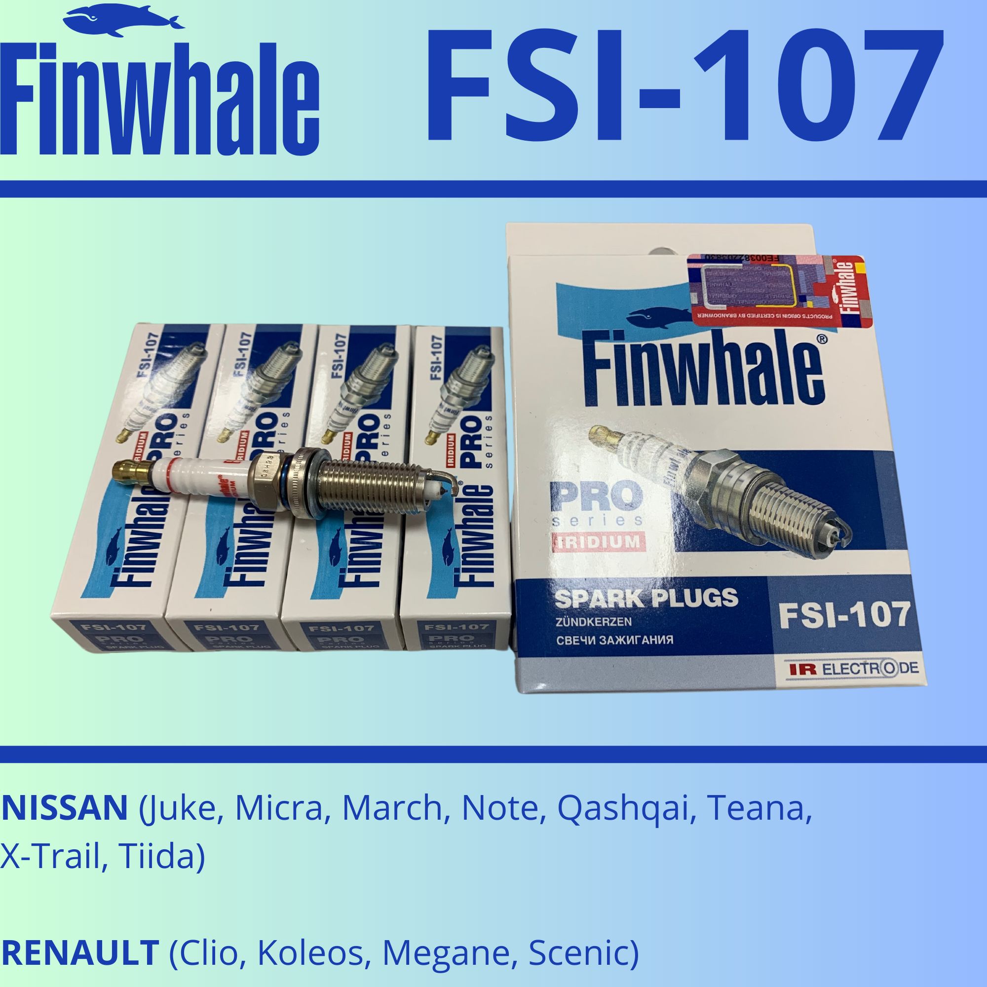 Комплект свечей зажигания Finwhale FSI107_4 - купить по выгодным ценам в  интернет-магазине OZON (855541707)