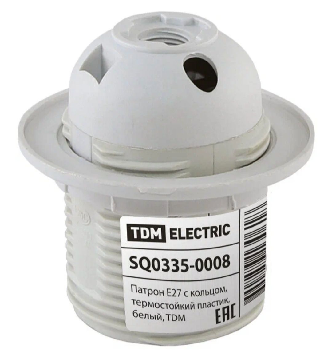Патрон е27 белый с кольцом. Патрон-розетка карболитовый, е27, черный, TDM sq0335-0022. Sq0335-0008. Патрон-основание TDM керамический e27, белый sq0335-0024. Патрон e14 подвесной, термостойкий пластик, цвет черный TDM/sq0335-0057