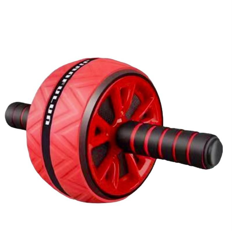 Ролик для пресса, тренажер гимнастическое колесо для фитнеса, красный-широкий - фото 2