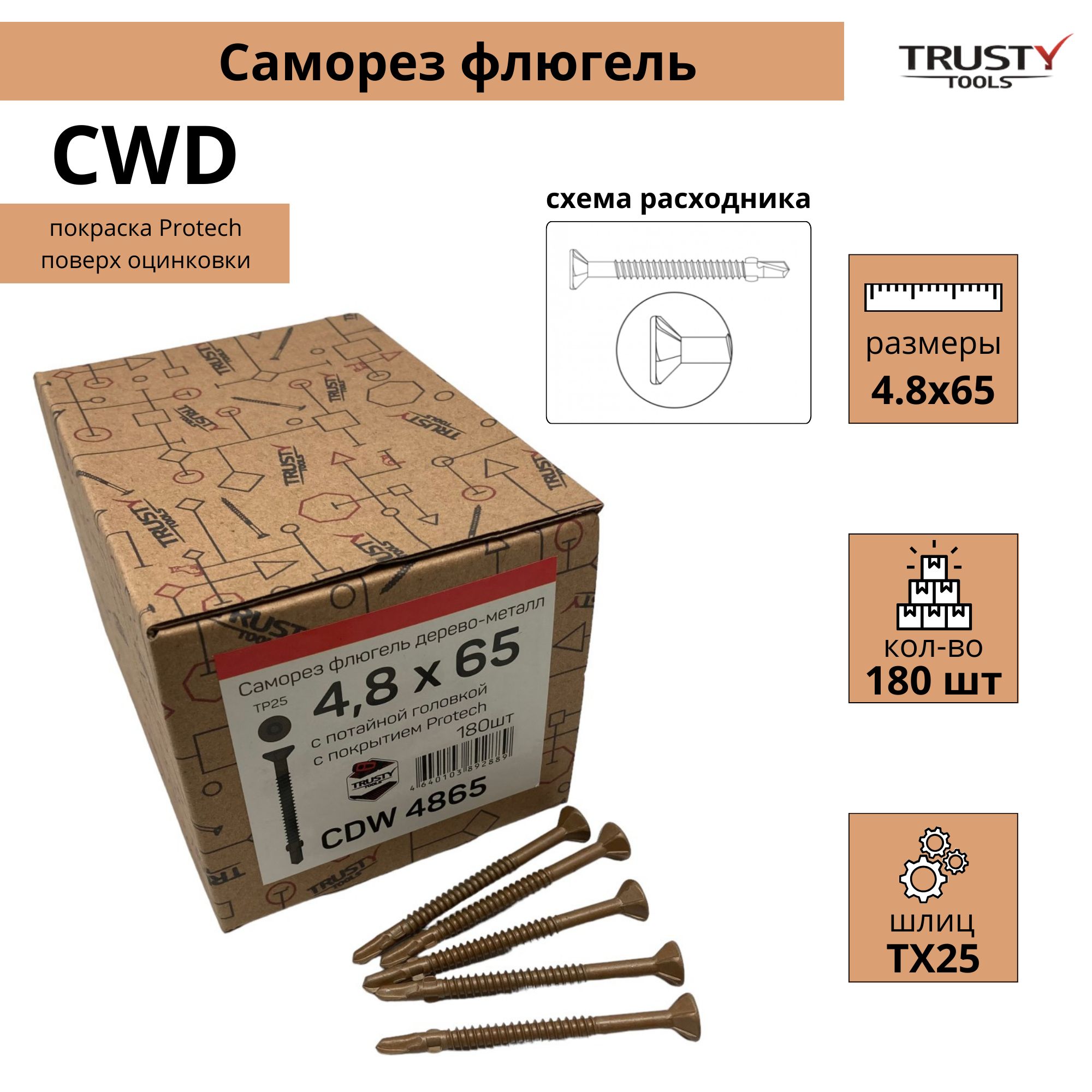 Саморез Флюгель Дерево-Металл – купить в интернет-магазине OZON по ...