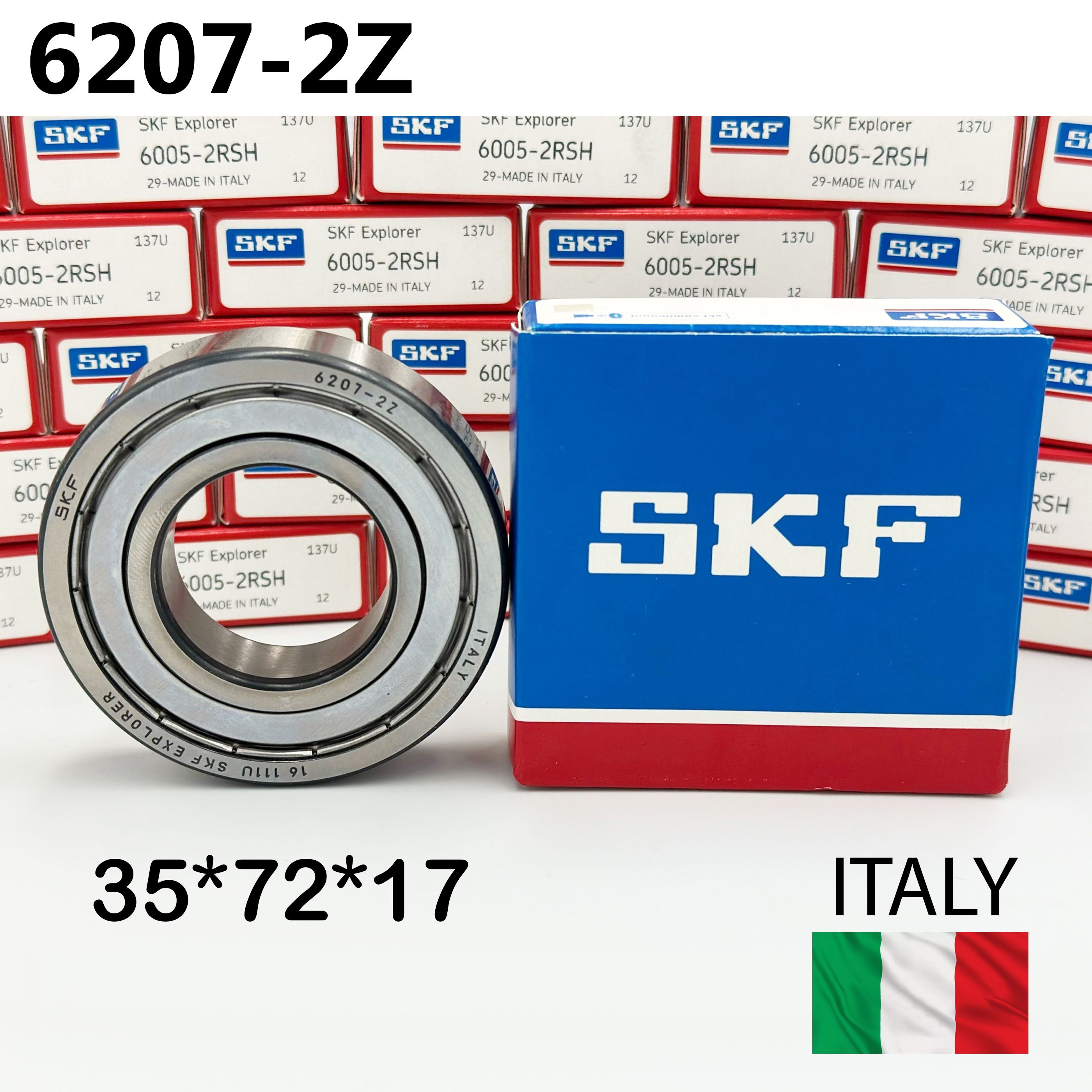 Подшипник SKF 6207-2Z (80207) размер 35*72*17 Италия, универсальный