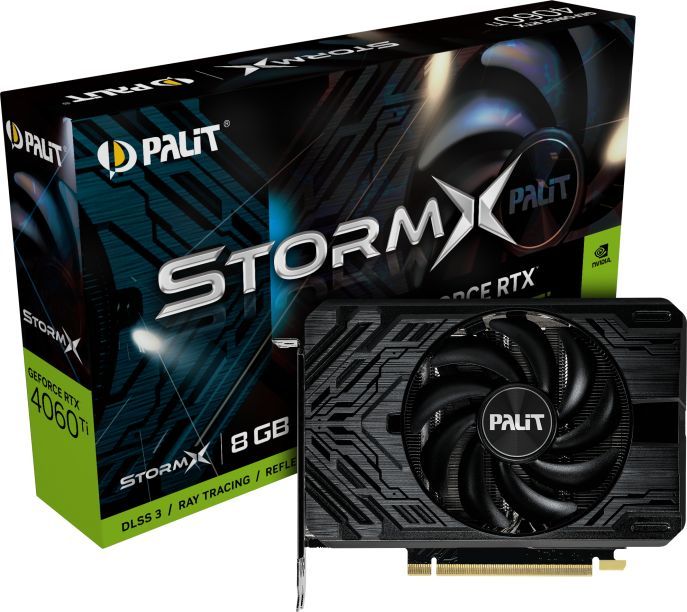 Palit Видеокарта GeForce RTX 4060 Ti RTX4060TI STORMX 8 ГБ (NE6406T019P1-1060F)