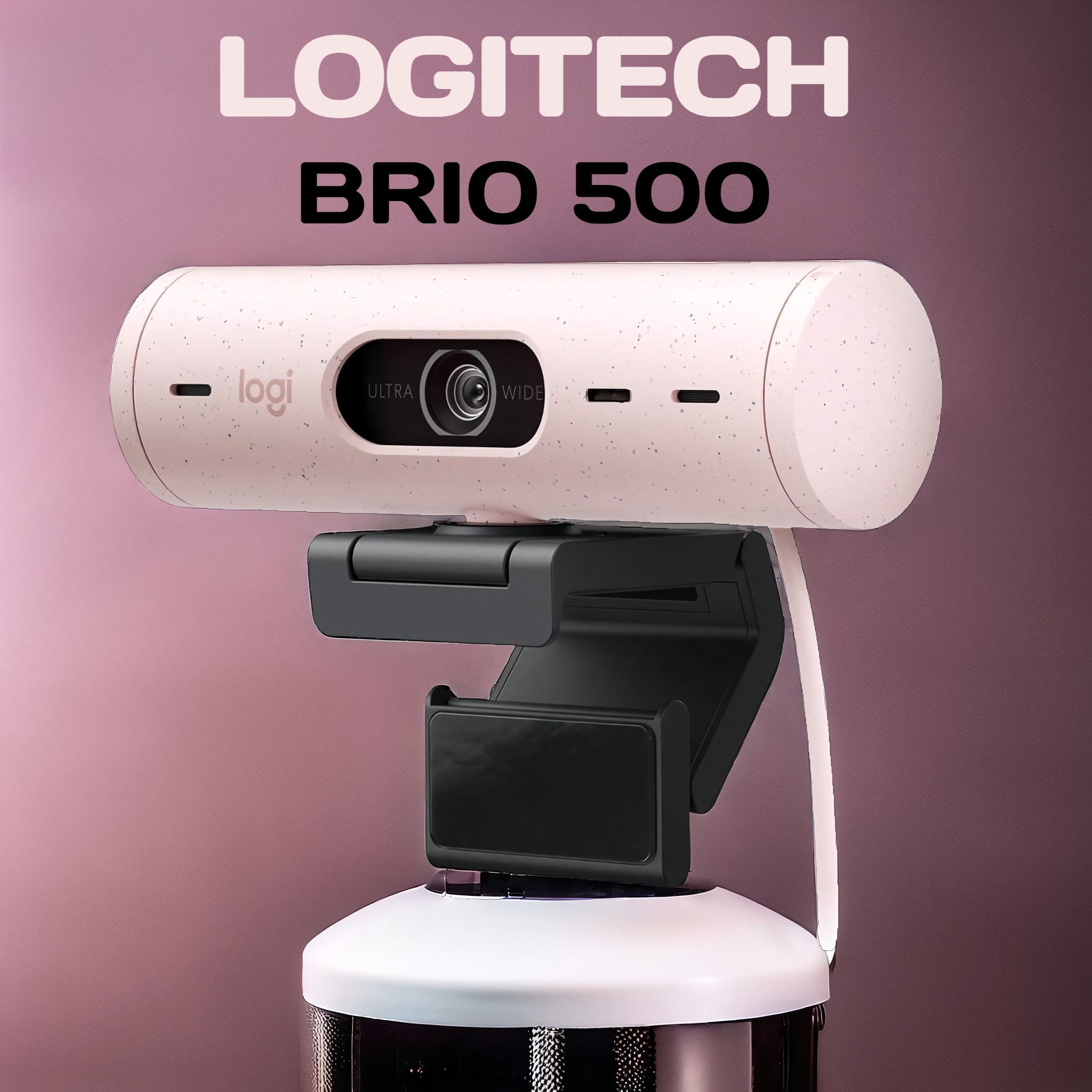 Веб-камера с микрофоном Logitech Brio 500 FULL HD, Rose