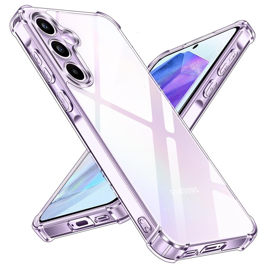 чехол для A55 5G case Samsung Galaxy A55, мягкие прозрачные ударопрочные  силиконовые чехлы для телефона Samsung A 55, самсунг а 55 чехол с  усиленными углами и защитой камер на самсунг галакси а55 -