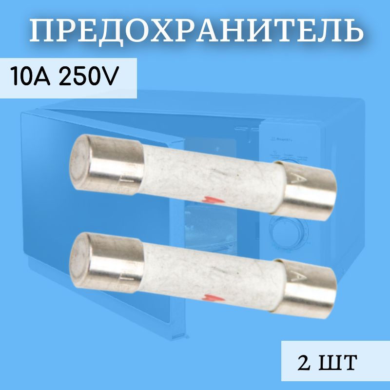 Предохранитель СВЧ/микроволновки 10А 250V 2шт, керамический