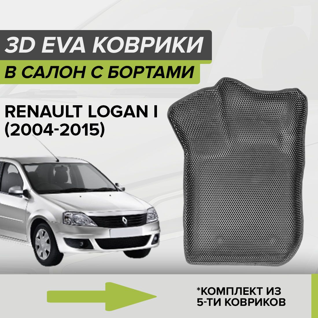 Коврики в салон автомобиля CellMat 3DS_RENAULTLOGANI_BLACK, цвет серый,  темно-серый - купить по выгодной цене в интернет-магазине OZON (664616951)