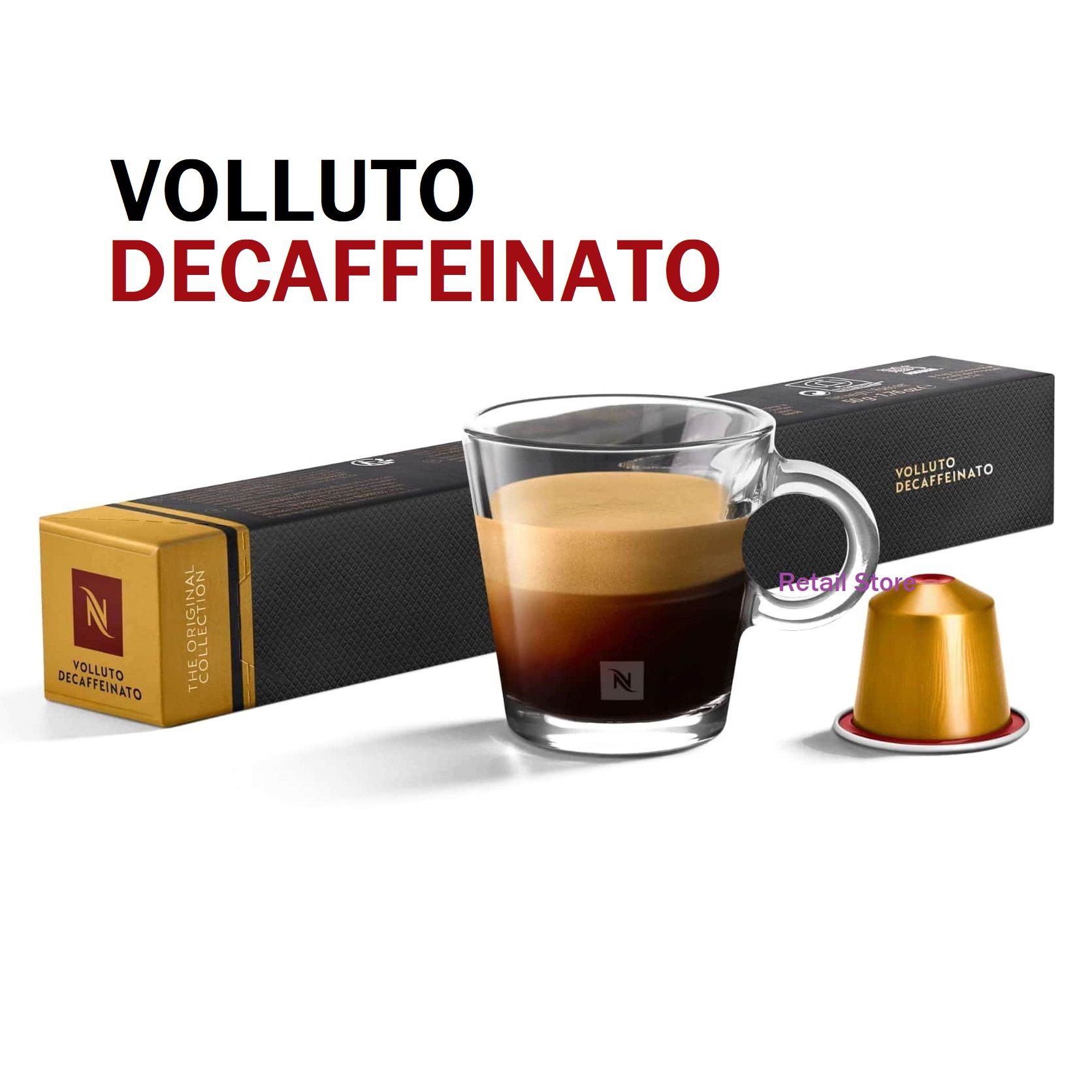 Кофе Nespresso VOLLUTO DECAFFEINATO в капсулах, упаковка 10 шт