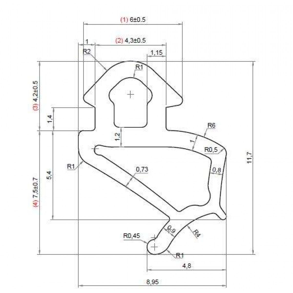 УплотнительсовместимспрофилемVEKA254(створка),EPDM,серыйценаза1метр