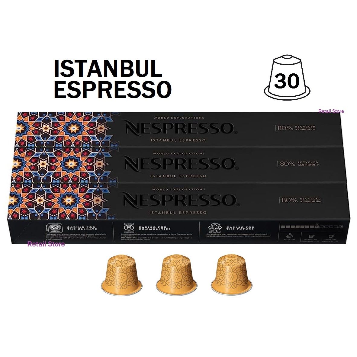 Набор кофе Nespresso Istanbul Espresso, 3 упаковки (30 капсул)