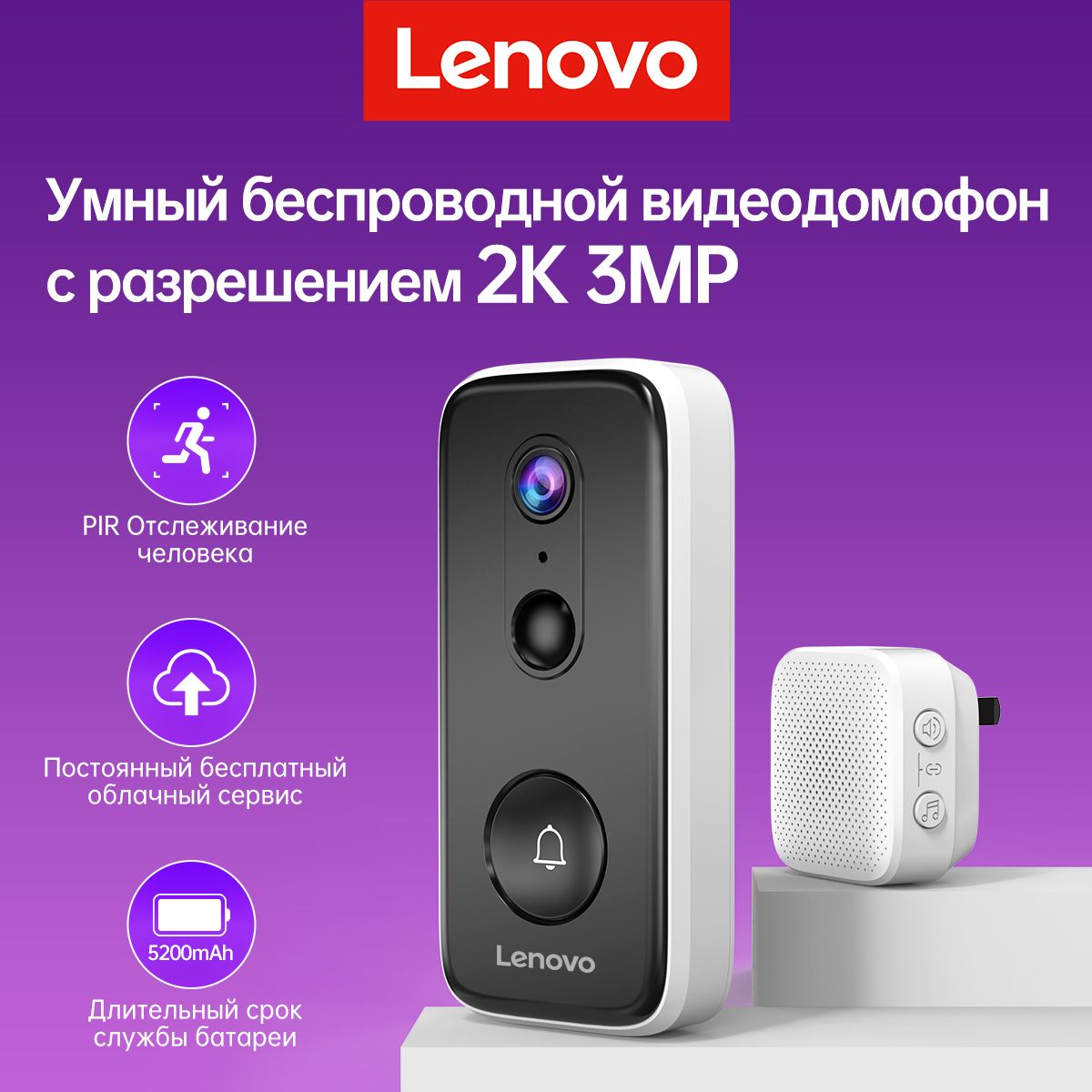 Lenovo Wi-Fi Видеоглазок LX-L2