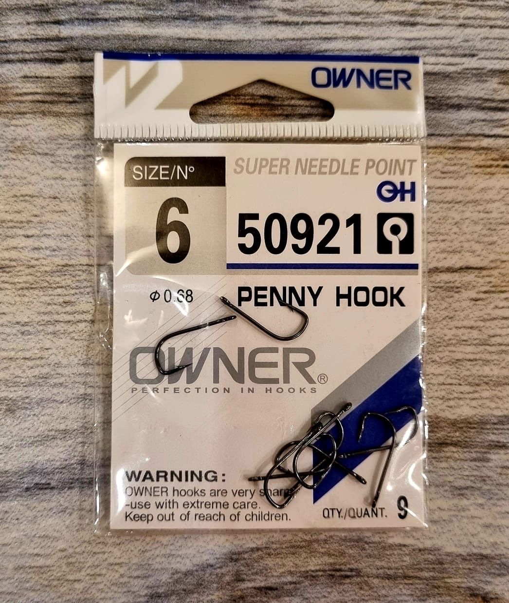 КрючокрыболовныйOwner№6PENNYHOOK50921(9шт.вупаковке)0.68