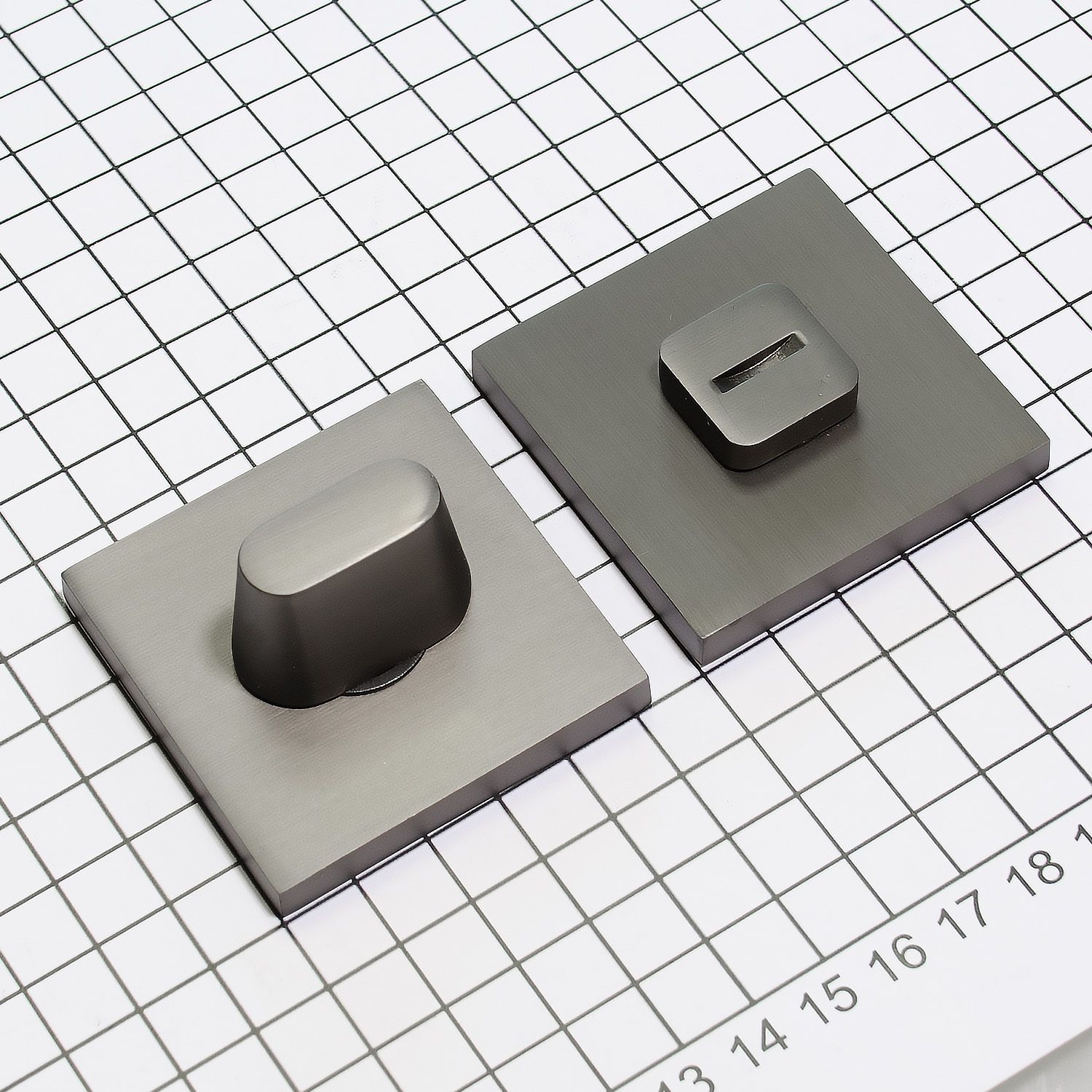 Завертка дверная межкомнатная сантехническая алюминевая TK06/S/WC Slim GR ,шток 6 мм