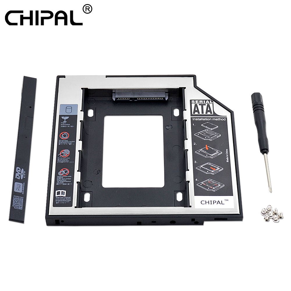 Салазки для HDD CHIPAL optibay 9,5мм SATA 3.0 caddy SSD оптибей для 2,5'' жесткого диска вместо ноутбук CD-привода DVD-ROM