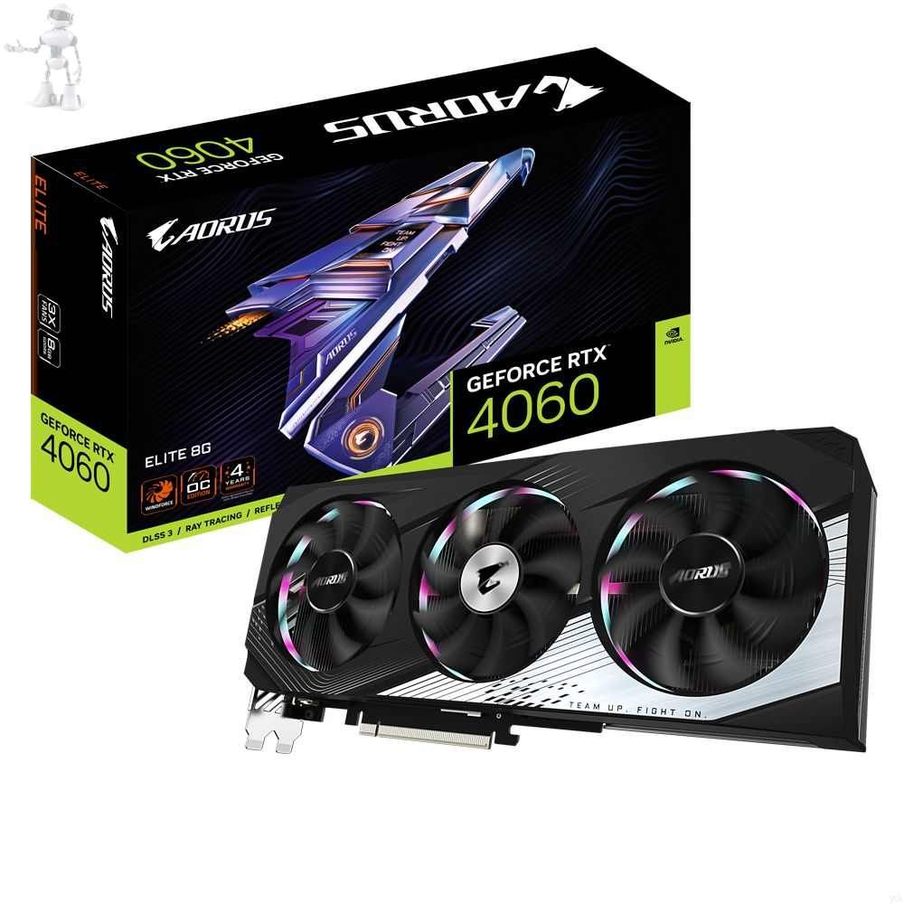 ВидеокартаGeForceRTX4060AORUSELITE8ГБ(GV-N4060AORUSE-8GD)