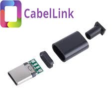 Штекер USB ( type C ) черный на кабель пластик разборный (с передачей данных)