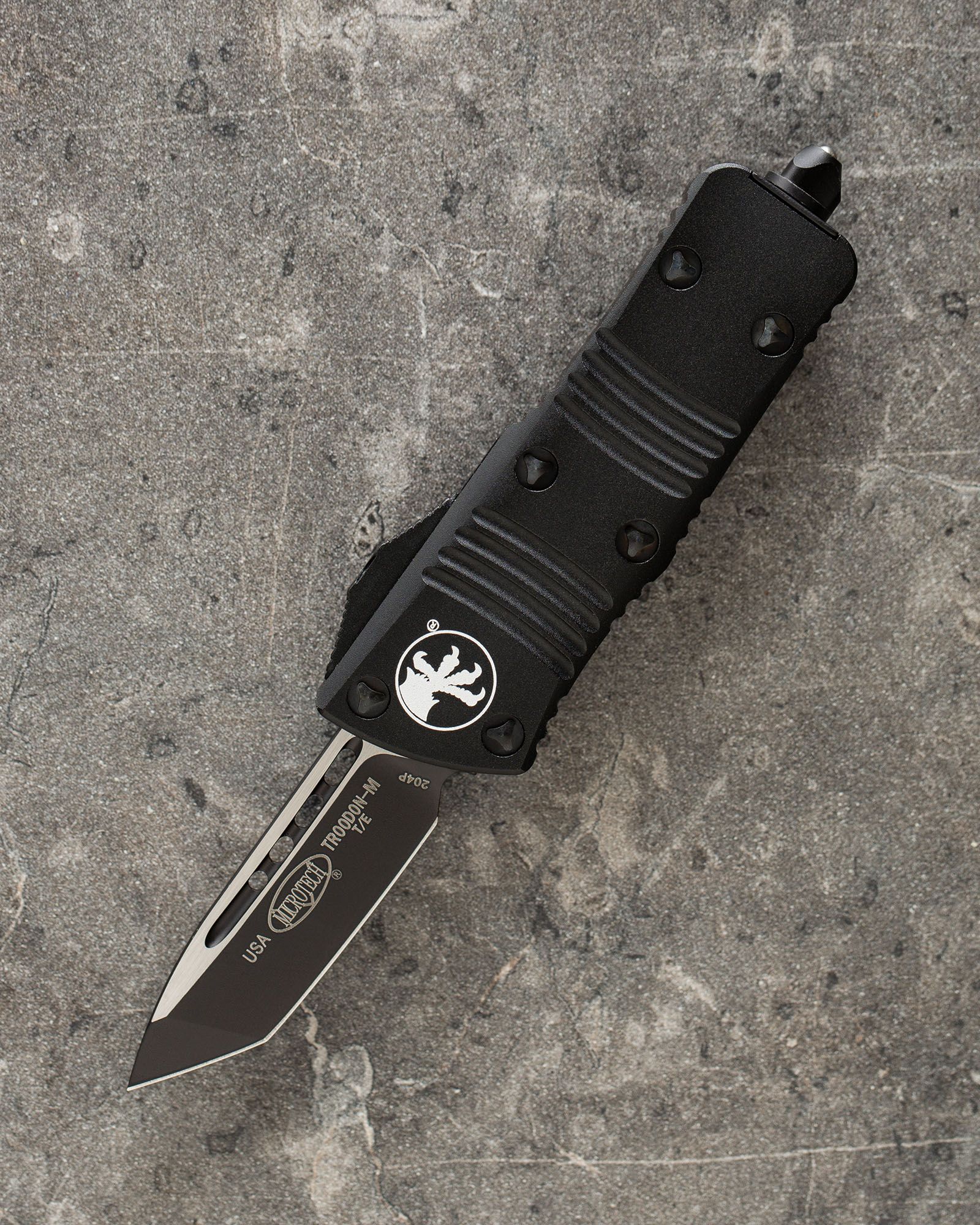 АвтоматическийскладнойножUltratechMiniTroodonBlackTanto240-1T(черный-черный)фронталка/выкидуха