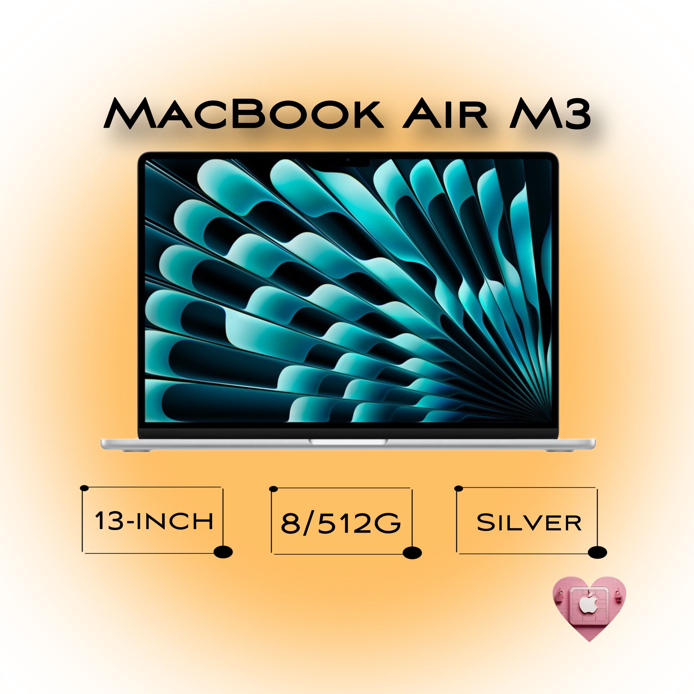 AppleMacBookAirM32024г13дюймовНоутбук13.6",AppleM3(8CPU,10GPU),RAM8ГБ,SSD512ГБ,macOS,(MacBookAirM3138/512Silver),серебристый,Английскаяраскладка