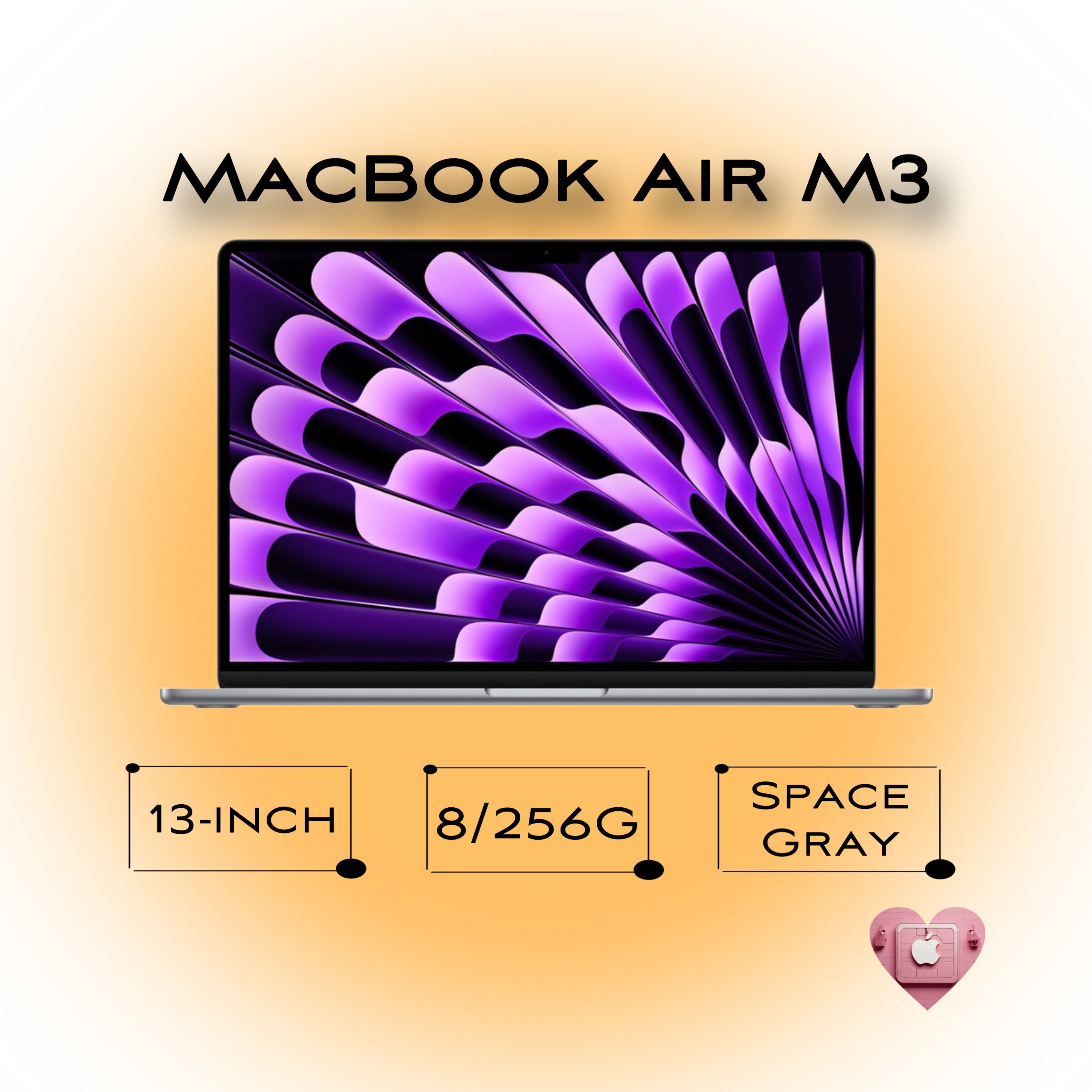 AppleMacBookAirM32024г13дюймовНоутбук13.6",AppleM3(8CPU,8GPU),RAM8ГБ,SSD256ГБ,macOS,(MacBookAirM3138/256Spacegrey),серый,Английскаяраскладка