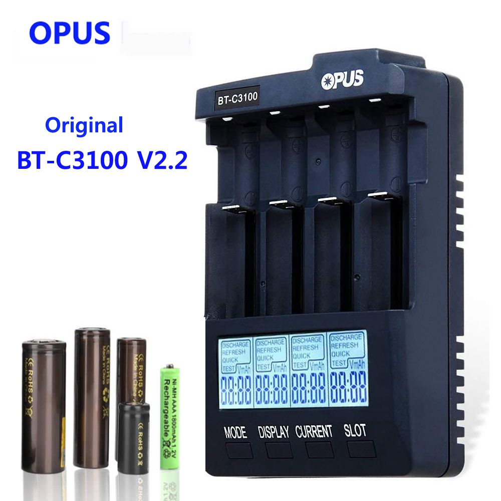 OPUS3100V2.2BatteryChargerдляLi-ionNiCdNiMHAAAAA104401865021700LiFePO4аккумуляторыперезаряжаемыезарядтокразрядки