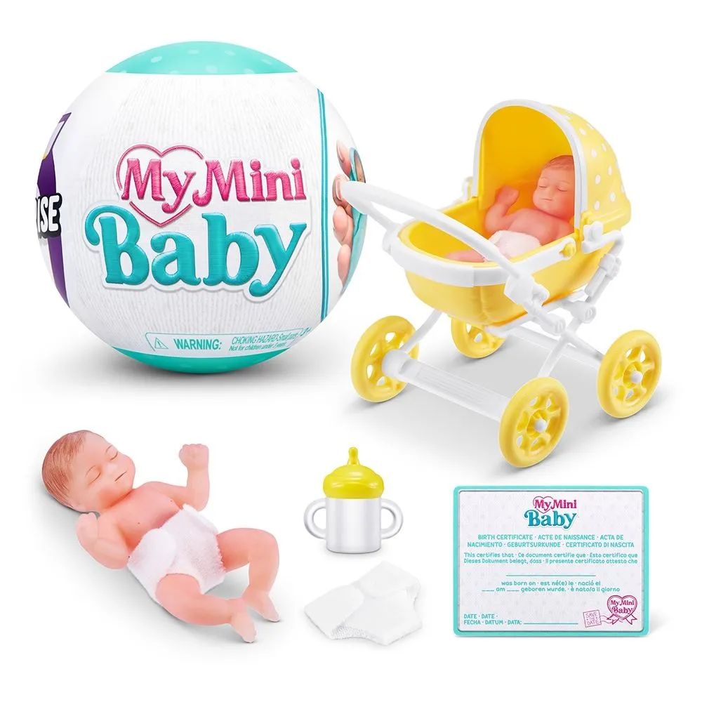 Силиконовый малыш-сюрприз my mini baby от ZURU; 1 глухая коробка