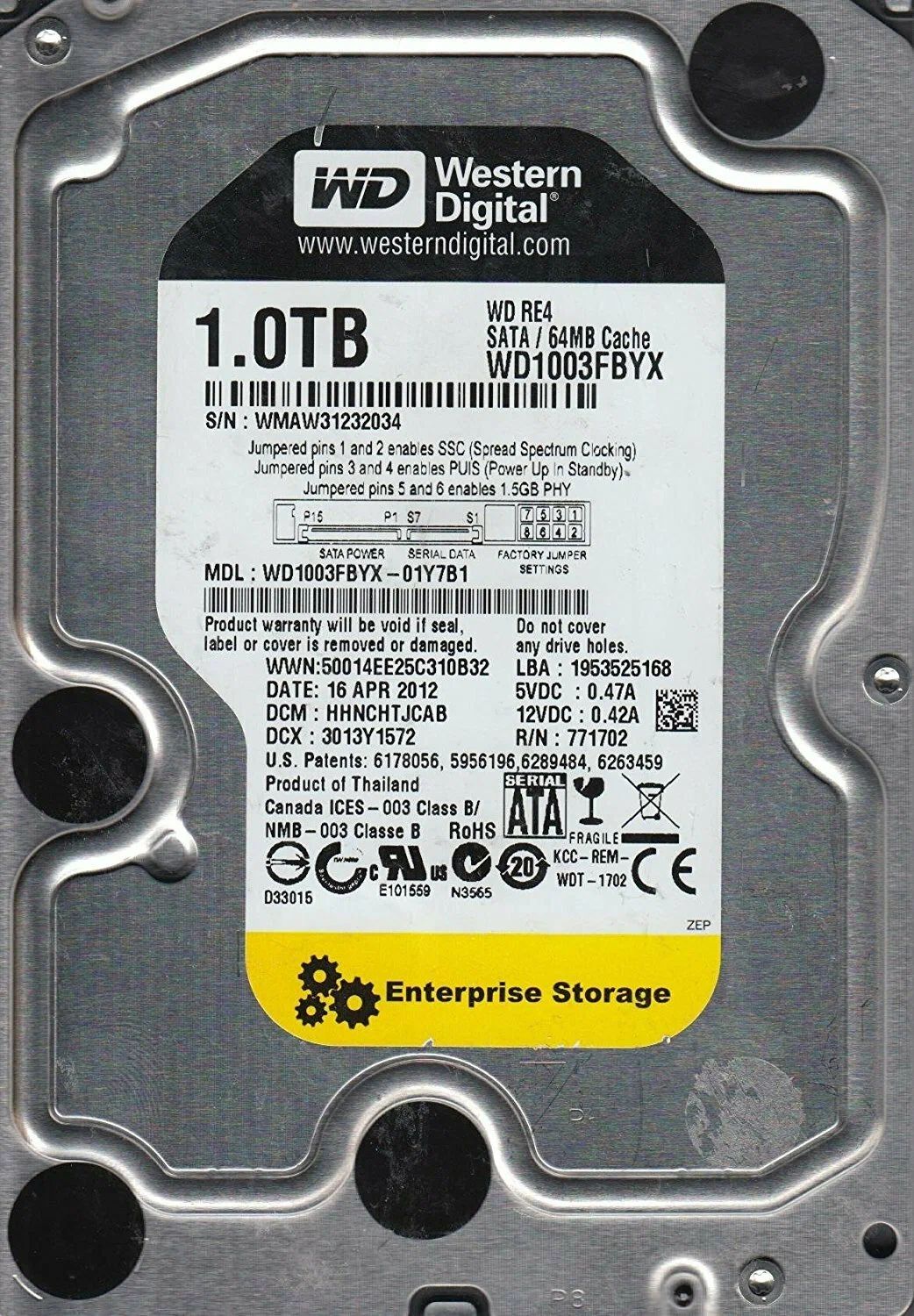 WesternDigital1ТБВнутреннийжесткийдиск(WD1003FBYX)