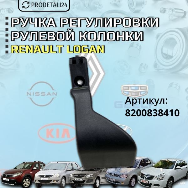 Ручка регулировки рулевой колонки Renault Logan, Duster, Sandero, Sandero SW, Nissan Almera G15, Terrano, Lada Largus Aрт: 8200838410