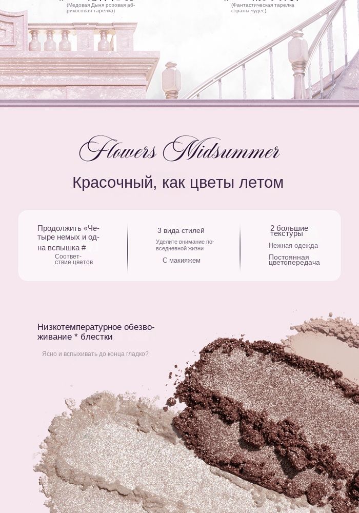 Пятицветные тисненные тени для век Flower Knows Midsummer Night(图6)