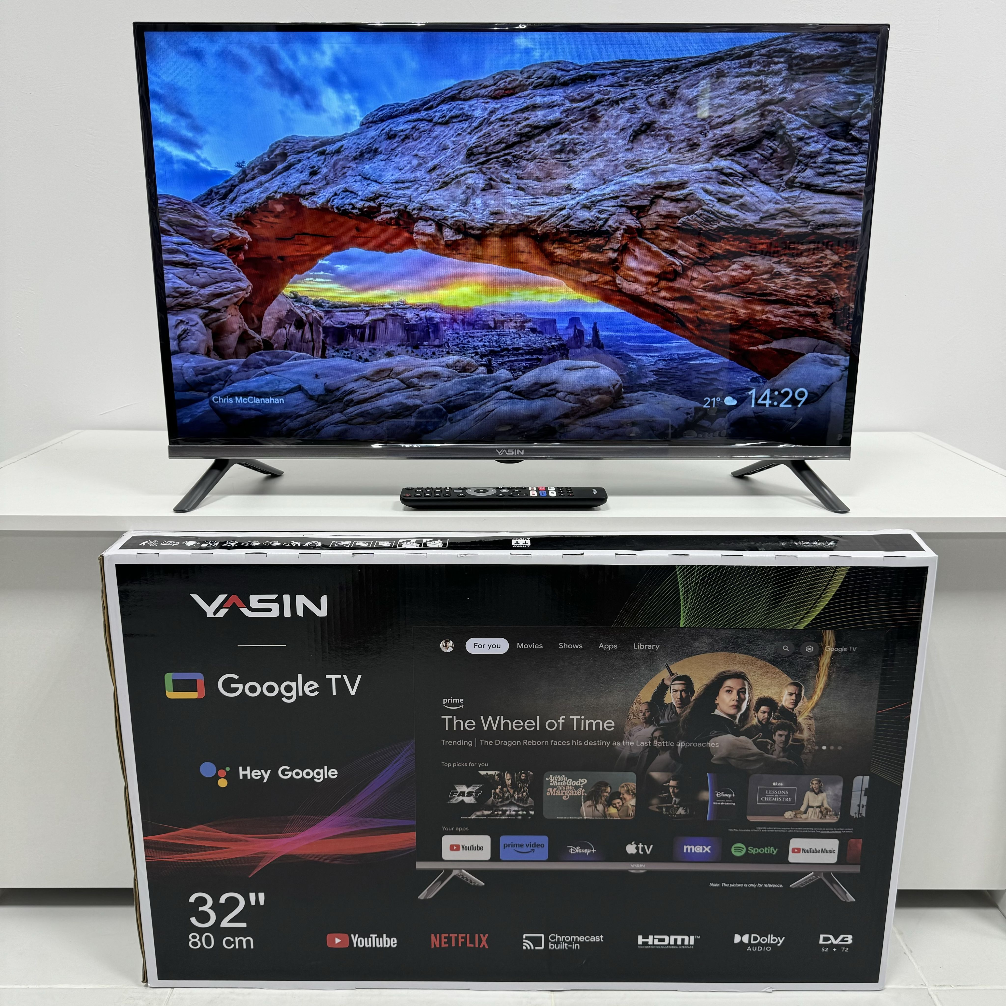 YasinТелевизор32"FullHD,черный