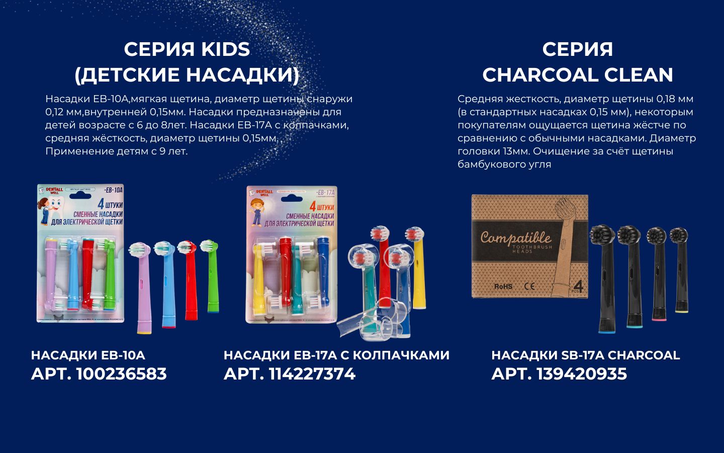 Сменные насадки Cross Clean SB-50A с защитными колпачками для электрич(图10)