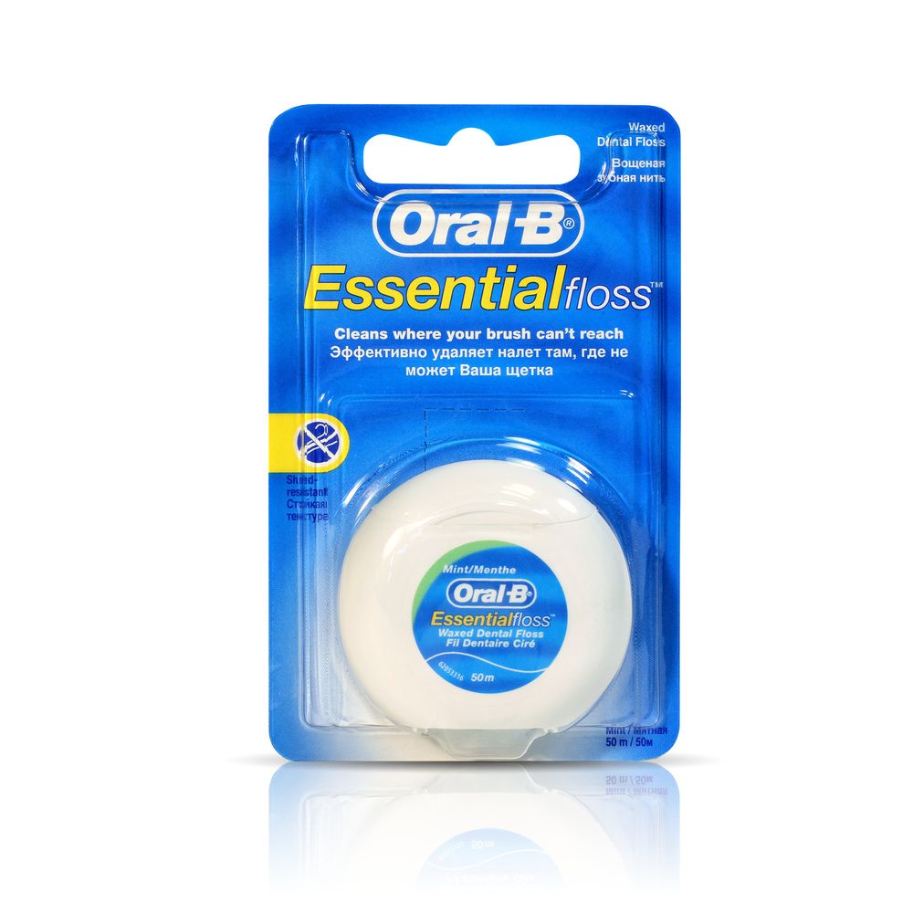 Oral-BЗубнаянитьEssentialFloss,вощенаямятная,50м