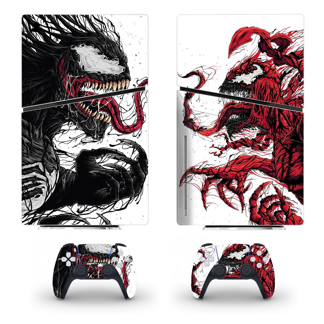 Наклейка PS5 Slim Venom виниловая защитная на игровую консоль PlayStation 5 Slim Disk Edition полный комплект