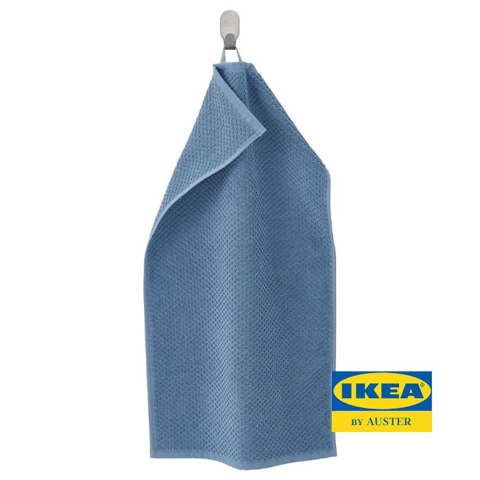 IKEA Полотенце для лица, рук gulvial, Хлопок, 40x70 см, голубой, серый, 1 шт.