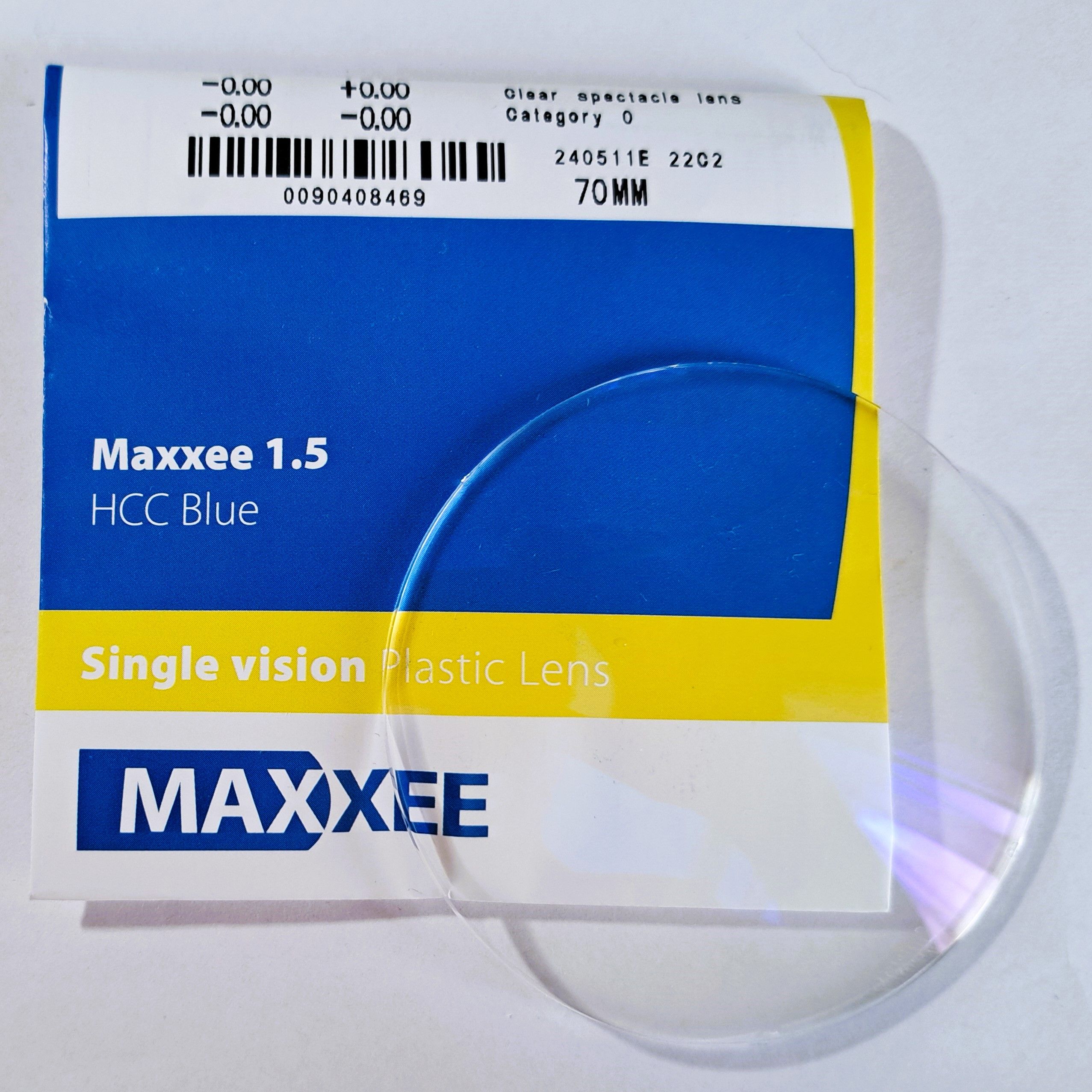 Линза для очков HOYA Maxxee SPH 1.5 HCC Blue