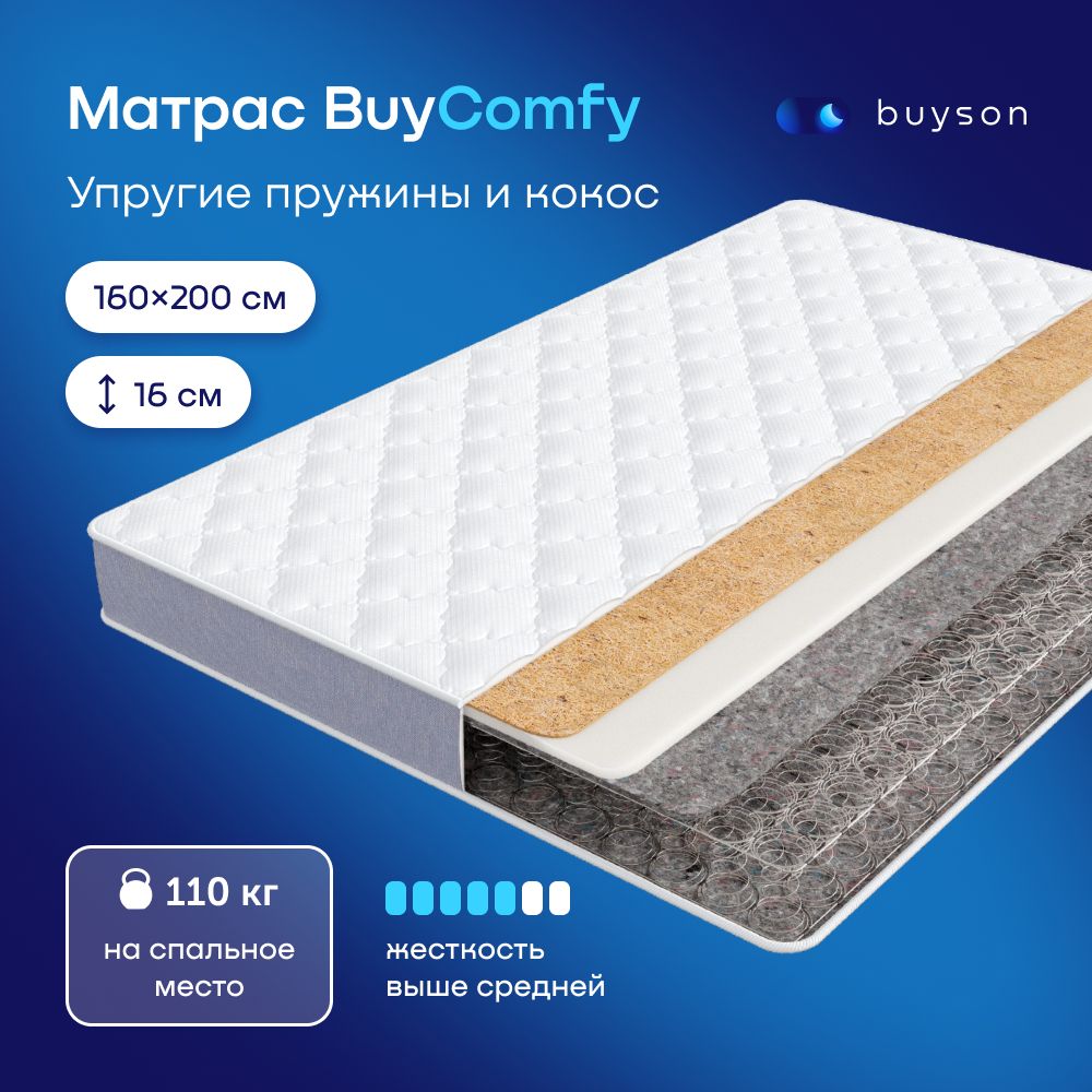 МатрасbuysonBuyComfy,зависимыепружины,160х200см