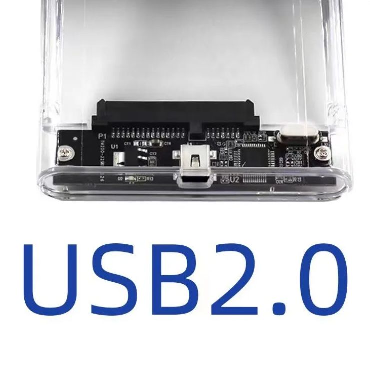 ВнешнийкорпусбоксдляHDD2.5"(SATA),USB2.0(прозрачный)