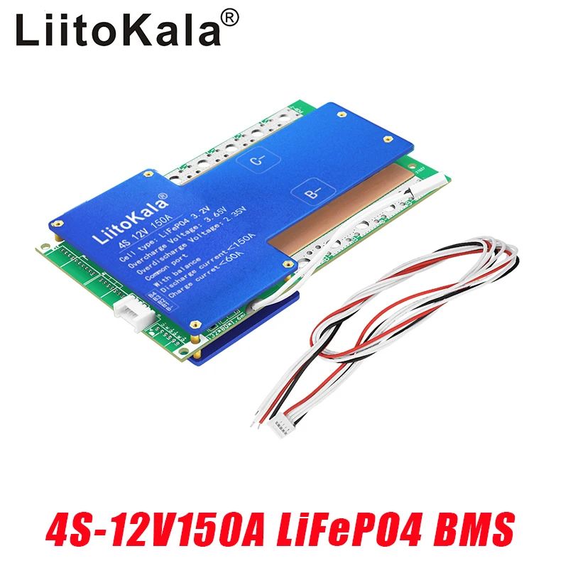 LiitoKala4S-12V100A/150A/200A-BMSLiFePo4литий-железо-фосфатнаябатареязащитыплатысосбалансированнойзарядкой