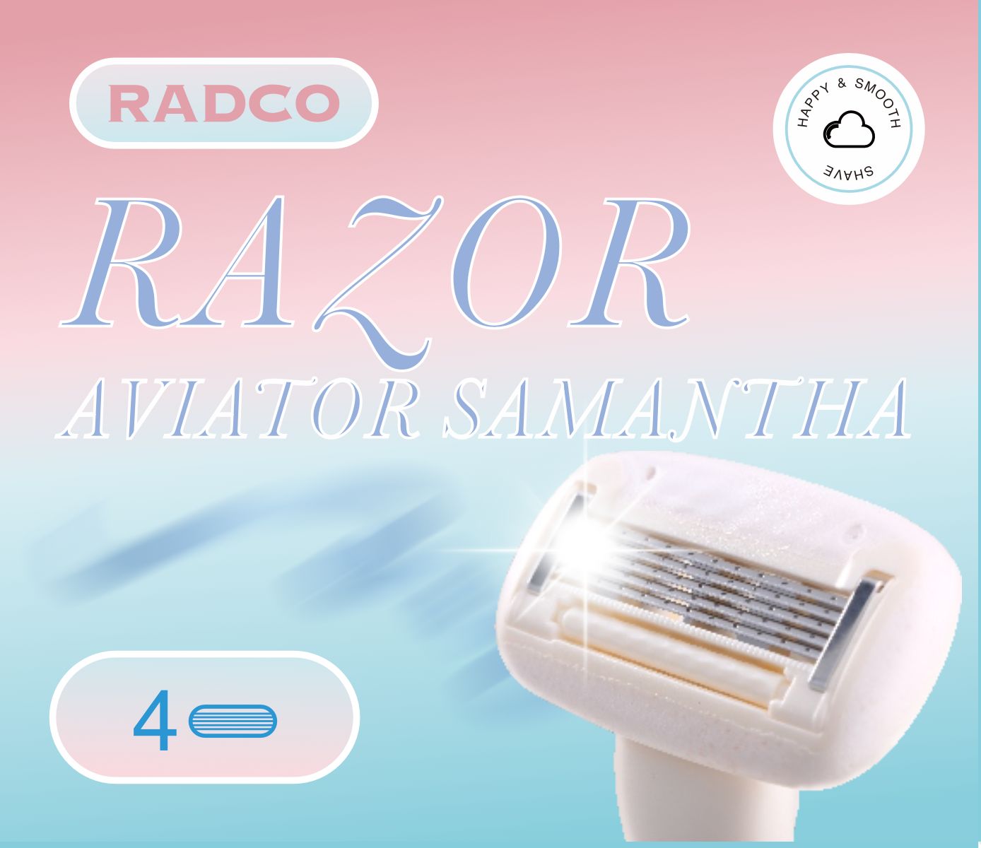 Сменные кассеты для женского бритья Aviator Razor Samantha , 4 шт.