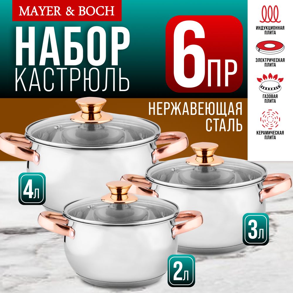 Набор кастрюль 6 предметов MAYER&BOCH