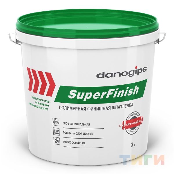 Шпатлевка готовая финишная Danogips SuperFinish 3л 5 кг