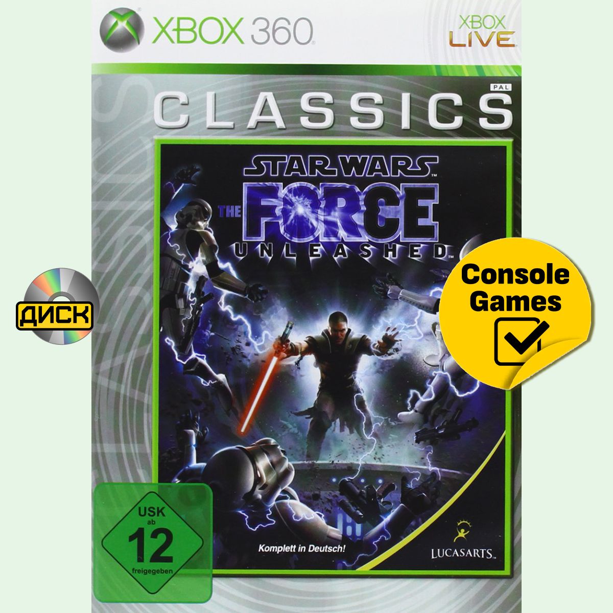 Игра Xbox 360/One Star Wars The Force Unleashed (английская версия) (XBox 360, Xbox One, Английская версия)