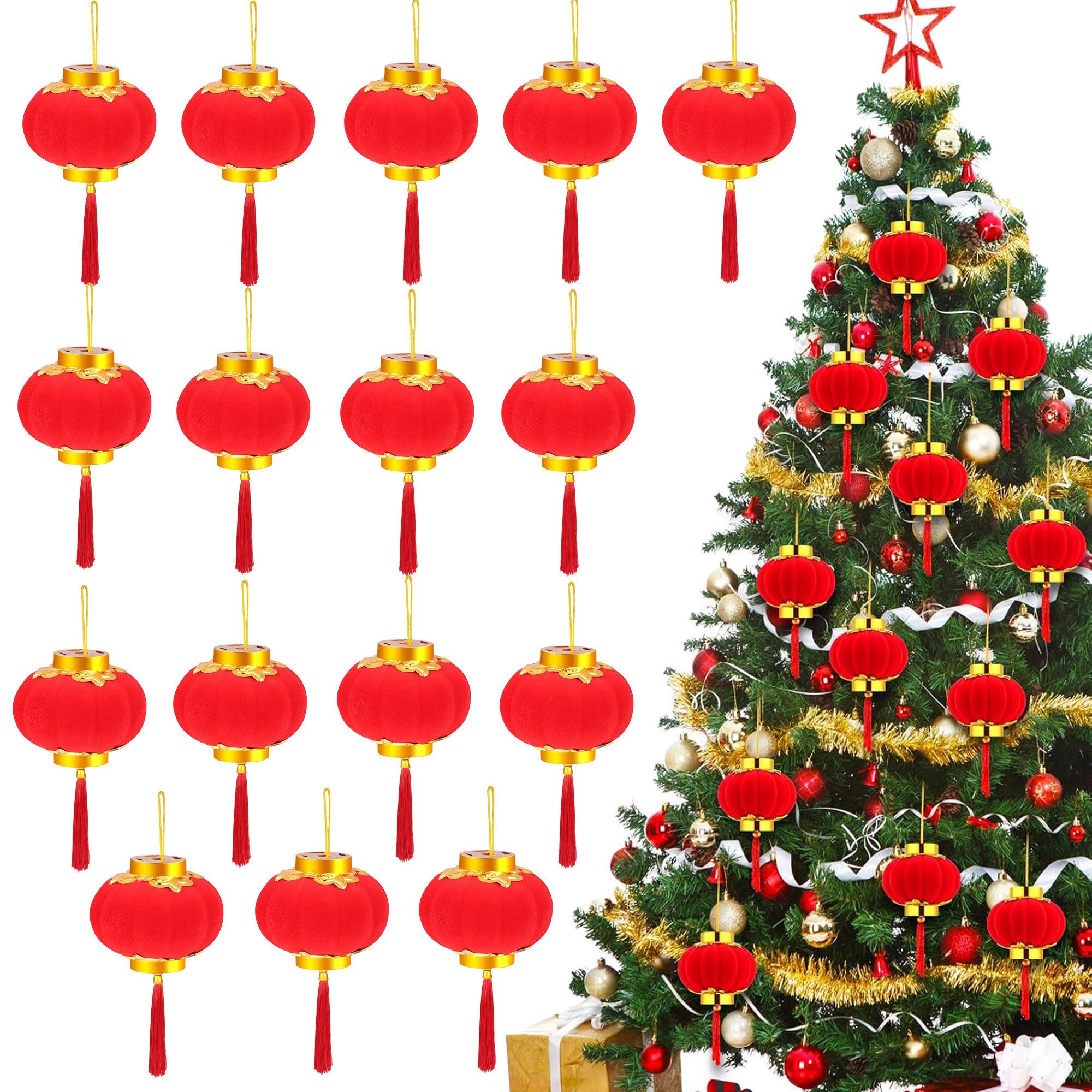 30 шт. Красные китайские фонарики, украшения для китайского нового.3cm